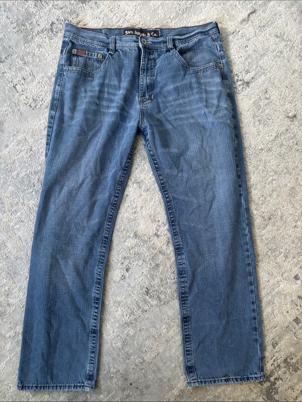VINTAGE Y2K Men's Straight-Leg Jeans in Medium Blue by 5ive Junction & Co.